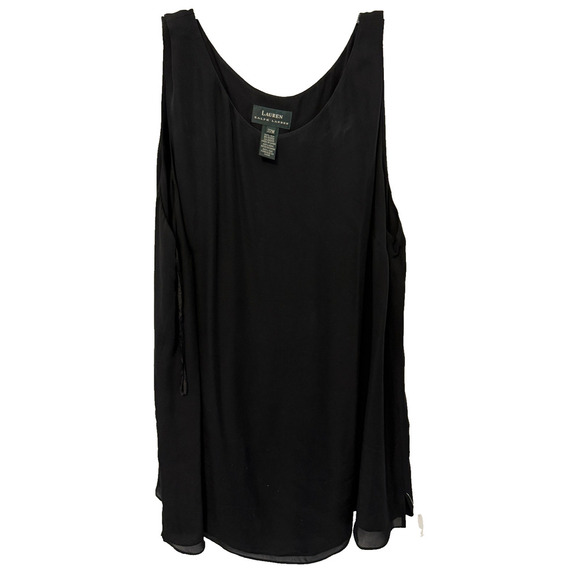 Lauren Ralph Lauren Tank Top Womens 22 Sleeveless Blouse Elegant Silk Minimalist - Picture 1 of 6